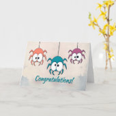 三カラフルつのクモ カード (黄色い花)