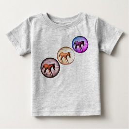 三カラフル枚の海がよくはしゃぐ可愛い ベビーTシャツ