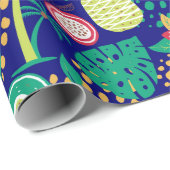 三カラフル焦点の果実と花模様 ラッピングペーパー (ロールコーナー)