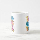 三カラフル級振動 – 新学期レトロ コーヒーマグカップ (中央)