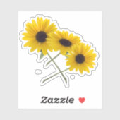 三カラフル重ひまわり写真 シール (シート)