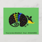 三クールつのバンドARMADILLO -動物愛好家 – 緑 ポストカード (正面)