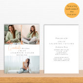 三シンプルモダン枚フォトピーチ卒業 招待状