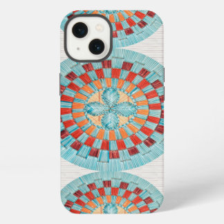 三ターコイズの花 iPhone 13ケース