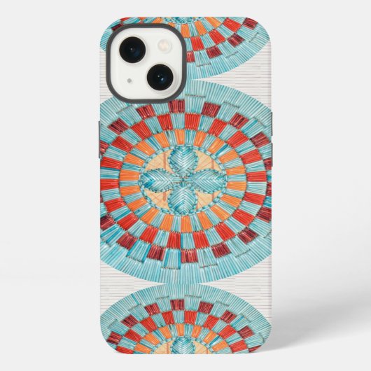 三ターコイズの花 iPhoneケース (裏面)