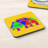 三トライアスロンの姿のデザイン コースター (左側)