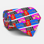 三トライアスロンの水泳のバイクによって走られる明るい正方形のデザイン ネクタイ (ロール)