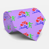 三トライアスロンの水泳のバイクの操業色の姿のデザイン ネクタイ (ロール)