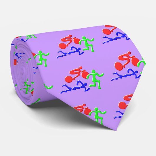 三トライアスロンの水泳のバイクの操業色の姿のデザイン ネクタイ (ロール)