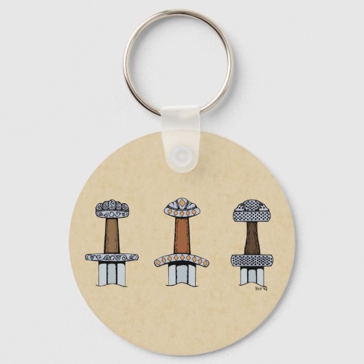 三バイキング剣の柄 キーホルダー (正面)