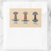 三バイキング剣の柄 長方形シール (バッグ)