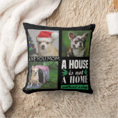 三パーソナライズされたつの写真コラージュと犬の引用文 クッション (ブランケット)