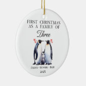 三パーソナライズされた人の初めてのクリスマス セラミックオーナメント (右)