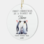三パーソナライズされた人の初めてのクリスマス セラミックオーナメント (左)