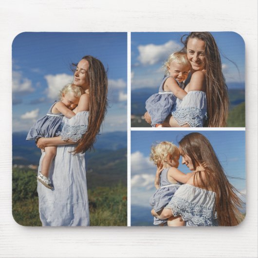 三パーソナライズされた写真テンプレートマウスパッド マウスパッド (正面)