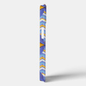 三ヒマワリの青シェブロン Case-Mate iPhoneケース (裏面 / 右)