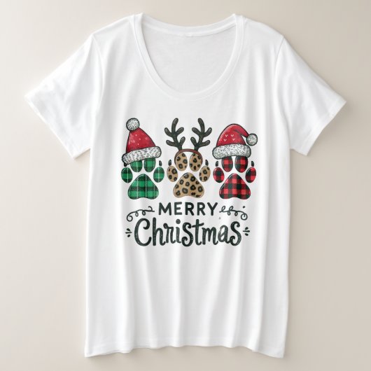 三フェスティバルメリークリスマスポーズTシャツ プラスサイズTシャツ (デザイン正面)