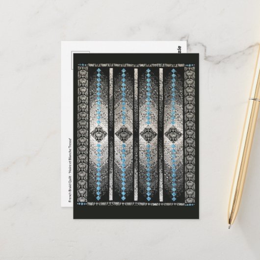 三フランスの編キルトハガキ ポストカード (正面/裏面インサイチュ)