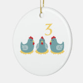 三フランスの羽 セラミックオーナメント (左)