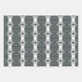 三フローラ三パターン（の模様が）ある ラッピングペーパーシート (正面3)