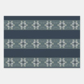 三フローラ三パターン（の模様が）ある ラッピングペーパーシート (正面2)