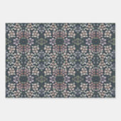 三フローラ三パターン（の模様が）ある ラッピングペーパーシート (正面)