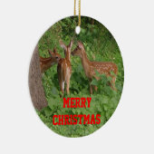 三ベビー鹿クリスマス飾りカスタマイズ日付 セラミックオーナメント (右)