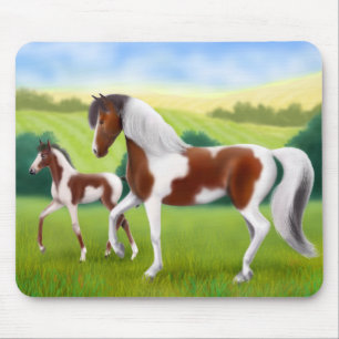 三ペンキのロバおよび子馬のマウスパッド マウスパッド