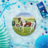 三ペンキのロバおよび子馬の馬の紙皿 ペーパープレート (パーティー)