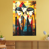 三モダンつの美神のキュービズム キャンバスプリント (インサイチュ (リビング))