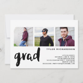 三モダン写真卒業パーティー招待状 招待状