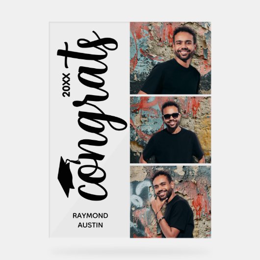 三モダン写真卒業会 アクリルサイン (正面)