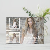 三モダン写真卒業招待状 招待状 (スタンド正面)