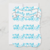 三モダン男の赤ちゃん用男の赤ちゃんヴィンテージ自転車 招待状 (裏面)