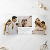 三モダン重結婚サンキューカード 三つ折り案内状 (内部)