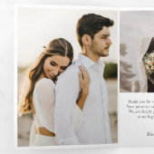 三モダン重結婚サンキューカード 三つ折り案内状 (内部最初)