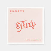 三モダン〇三十誕生日 スタンダードカクテルナプキン (正面)