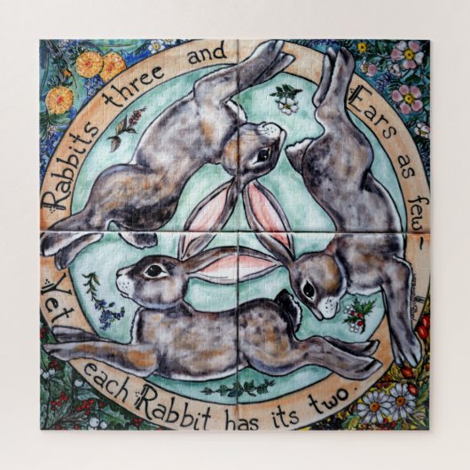 三ラビツハレチェスサークルウッドランド動物 ジグソーパズル (縦)