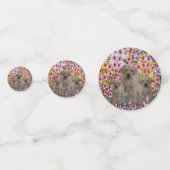 三ラブラドール子犬絵を描油、 コンフェッティ (裏面)