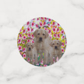 三ラブラドール子犬絵を描油、 コンフェッティ (スモール正面)