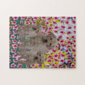 三ラブラドール子犬絵を描油、 ジグソーパズル (横)