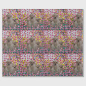 三ラブラドール子犬絵を描油、 ラッピングペーパー (フラット)