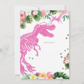 三レックス恐竜の誕生日パーティーDino Tレックス 招待状 (裏面)