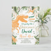 三レックス恐竜の誕生日パーティーDino Tレックス 招待状 (スタンド正面)