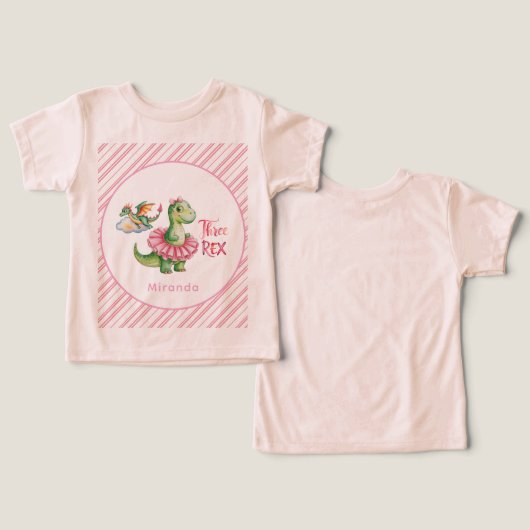 三レックス恐竜ガールバースデーパーティー (デザイン正面&裏面)