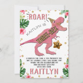 三レックス恐竜3回目の誕生日サンキューカード サンキューカード (正面)