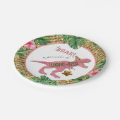 三レックス恐竜3回目の誕生日紙プレート ペーパープレート (アングル)