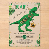 三レックス恐竜3歳 アクリル招待状 (正面)