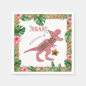 三レックス恐竜3歳 スタンダードカクテルナプキン (正面)