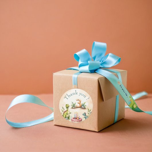 三レックス恐竜3歳 ラウンドシール